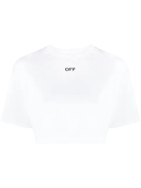 Off-White Off-Stamp cropped T-shirt White OWAA081C99JER0040110