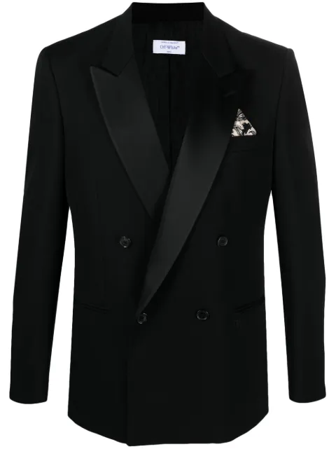 Off-White satin-lined virgin-wool tuxedo jacket Black OMEW002S24FAB0011010