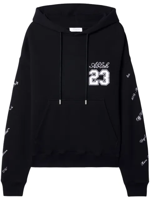 Off-White 23 Skate logo-embroidered hoodie Black OMBB085S24FLE0111001