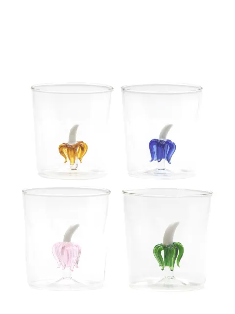 CU I SEEYOU 3D-detailing glass set (set of four) Neutrals CUOO001