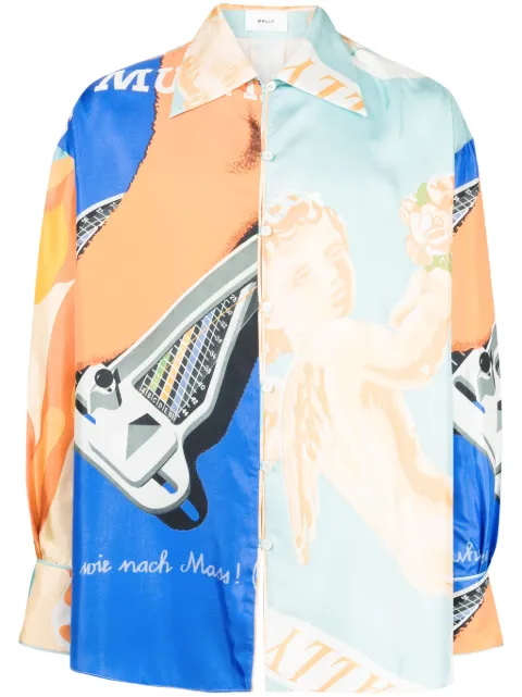 Bally abstract-print panelled shirt Multicolour WSH00CSE079