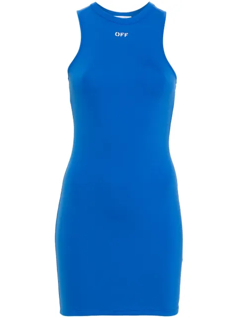 Off-White Sleek Rowing logo-print mini dress Blue OWDB463S24JER0014601