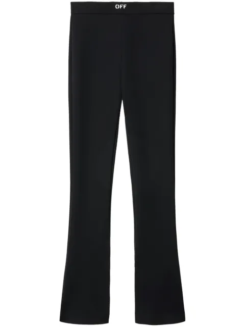Off-White logo-print flared trousers Black OWCD023C99JER0011001