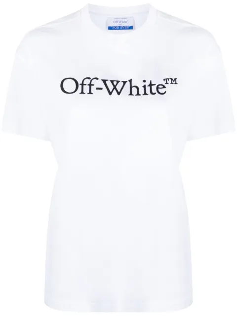 Off-White Bookish logo-print cotton T-shirt White OWAA089C99JER003