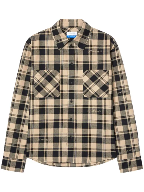 Off-White plaid flannel shirt Neutrals OMGE030C99FAB001