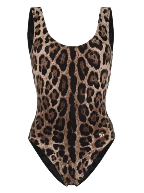 Dolce & Gabbana leopard-print open-back swimsuit Brown O9A46JONO11
