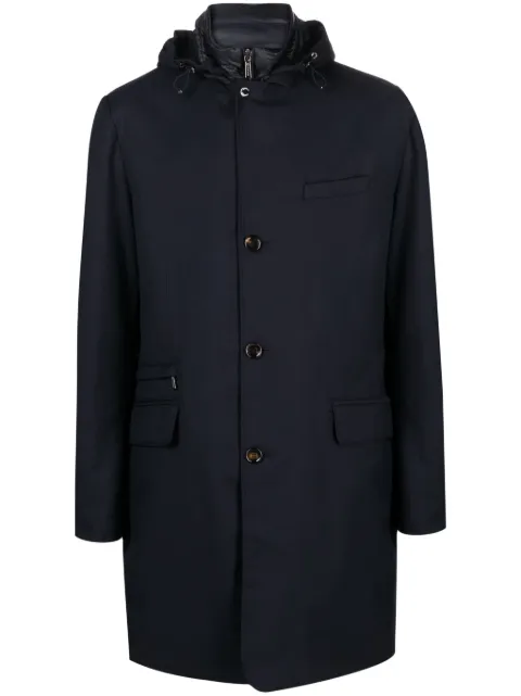 Moorer Redon-Pum hooded coat Blue REDONPUM