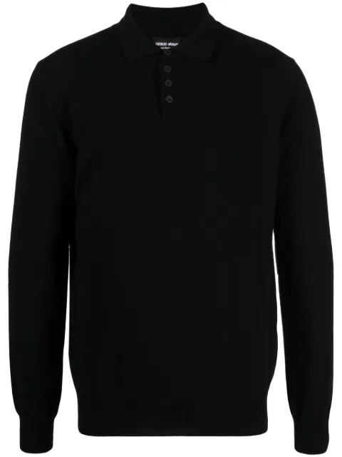Giorgio Armani cashmere polo shirt Black 6GSFA2SMC2Z