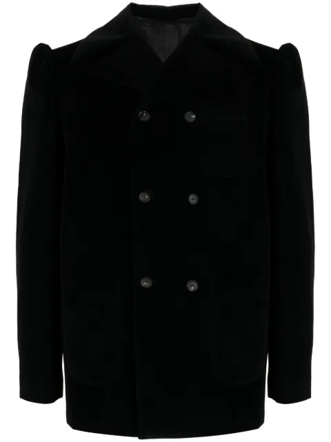 EGONlab. double-breasted velvet blazer Black AW23BL004