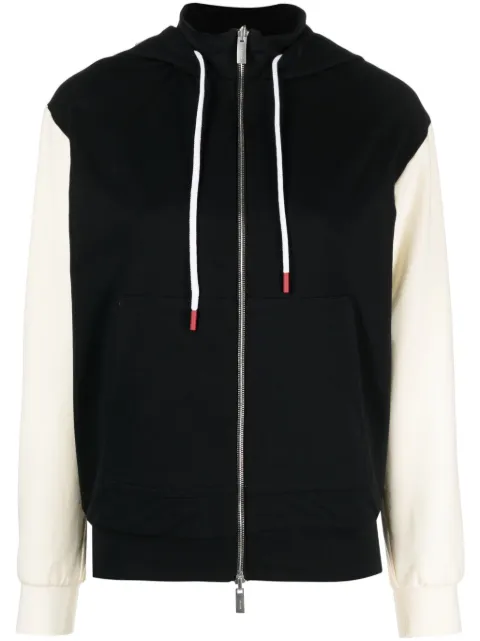 Kiton drawstring stretch-cotton hoodie Black D56433H0805214001
