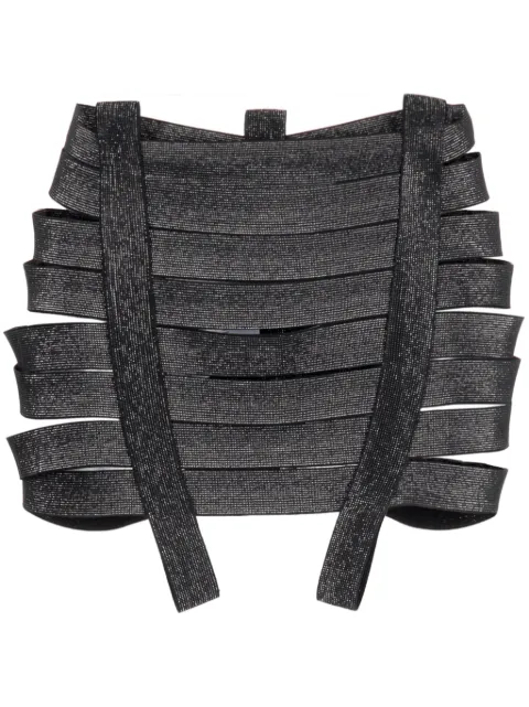 Maticevski bandeau harness mini skirt Black SK5188