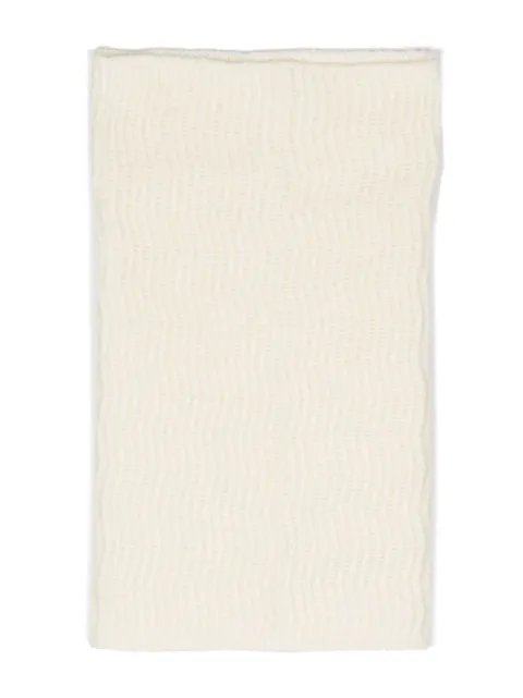 Filippa K patterned-jacquard knitted scarf White 29998