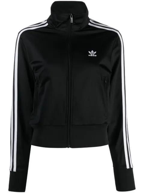 adidas trefoil-logo cropped zipped sweatshirt Black IL8764
