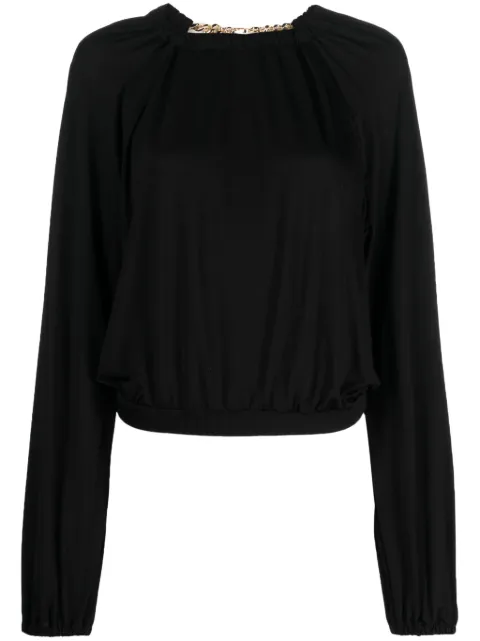 Just Cavalli chain-link cut-out top Black 75PAH609J0072