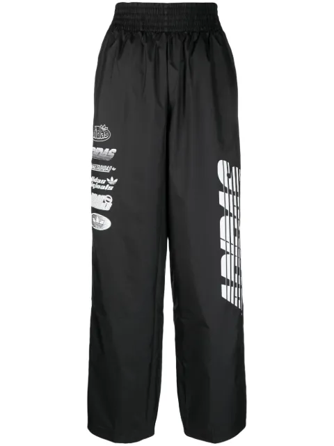 adidas logo-print elastic-waist track pants Black II5626
