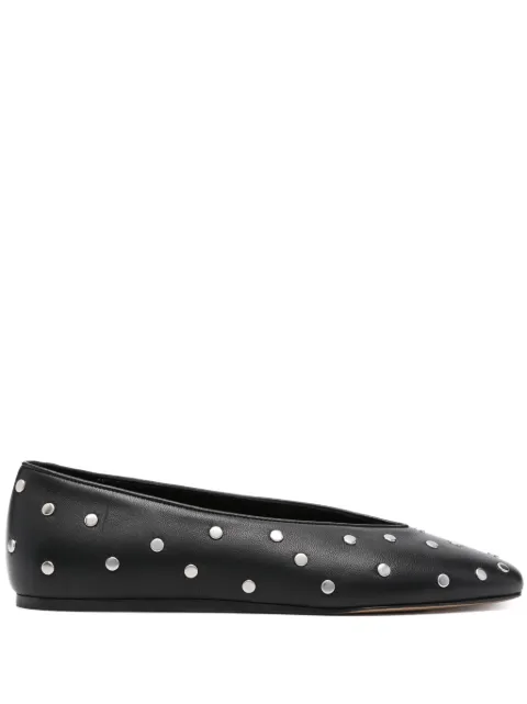 Le Monde Beryl Luna stud-embellished leather ballerina shoes Black REGSTD