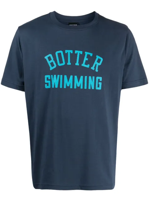 Botter flocked-logo organic cotton T-shirt Blue MN3019