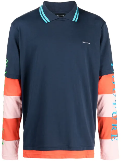 Botter layered-effect logo-embroidered T-shirt Blue MN3033