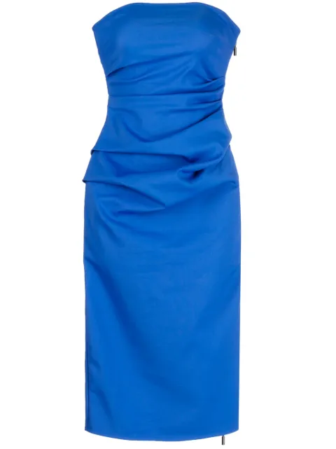 Maticevski ruched strapless dress Blue SK5093BL