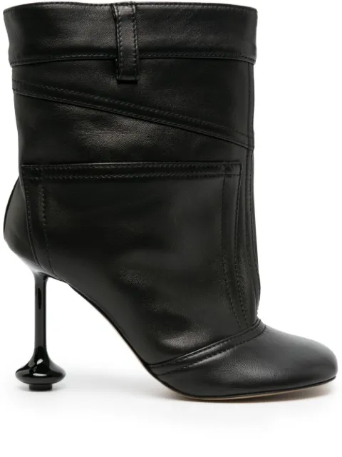 LOEWE Toy petal-toe leather ankle boots Black L815286X20