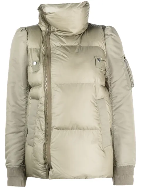 sacai high-neck padded jacket Green 2306871