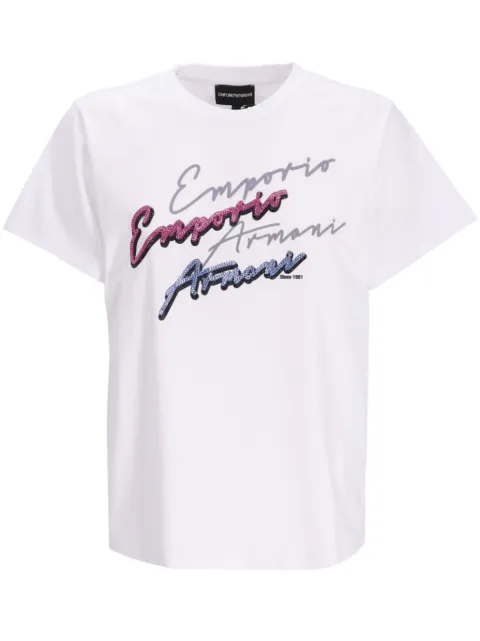Emporio Armani logo-print cotton T-shirt White 6R2T7X2JIDZ