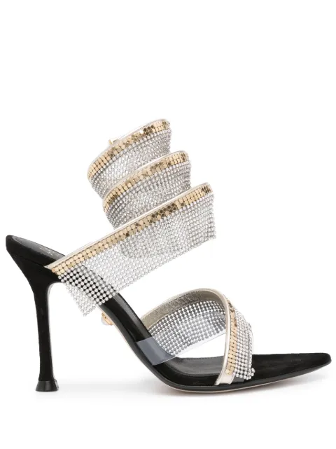 Alevì Bright-s 95mm crystal-embellished sandals Black L24WC009R0879997