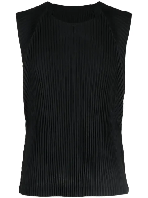 Homme Plissé Issey Miyake Mc August pleated tank top Black HP38JE108