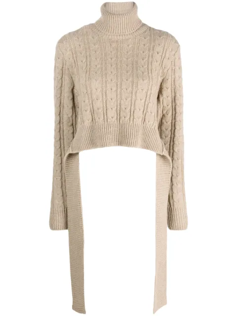 MM6 Maison Margiela cable-knit high-neck jumper Neutrals S62HA0082S18385