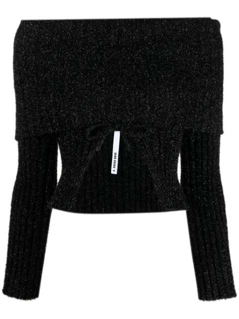 A. ROEGE HOVE ribbed cut-out cropped jumper Black C09P034