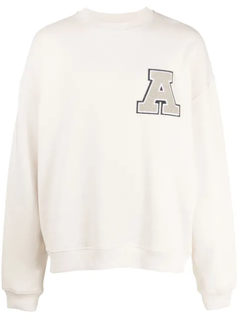 Axel Arigato logo-patch organic-cotton sweatshirt Neutrals A1546002