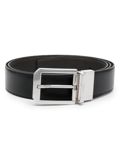 Zegna reversible-buckle leather belt Black LHAVGB038AZ