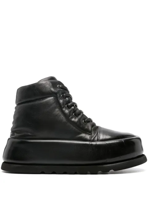 Marsèll leather platform combat boots Black MW7065088