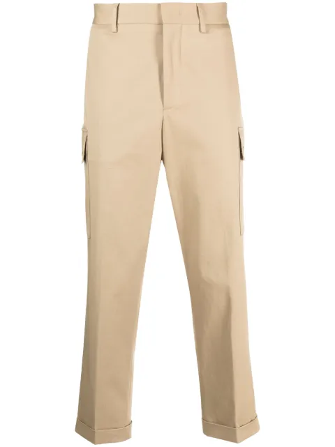 ETRO Pegaso-motif cropped cargo trousers Neutrals 1W8030028
