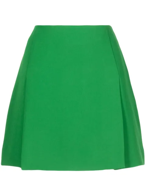 Elie Saab slits silk mini skirt Green 15082