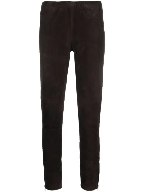 P.A.R.O.S.H. slim-fit suede trousers Brown D230609MONET