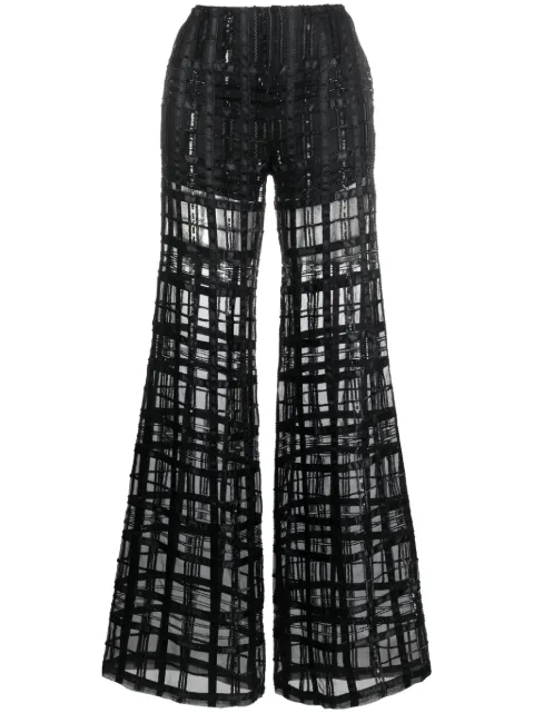 Alberta Ferretti transparent palazzo trousers Black A03376645