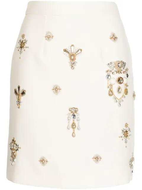 Zuhair Murad jewel-embellished silk miniskirt White W1306714
