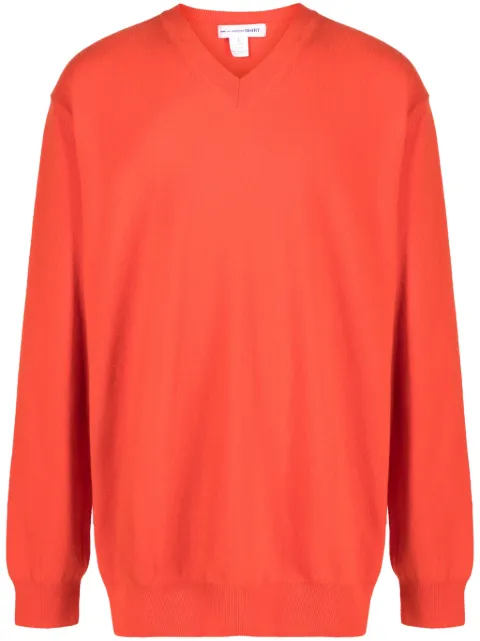 Comme Des Garçons Shirt V-neck wool jumper Orange FLN009