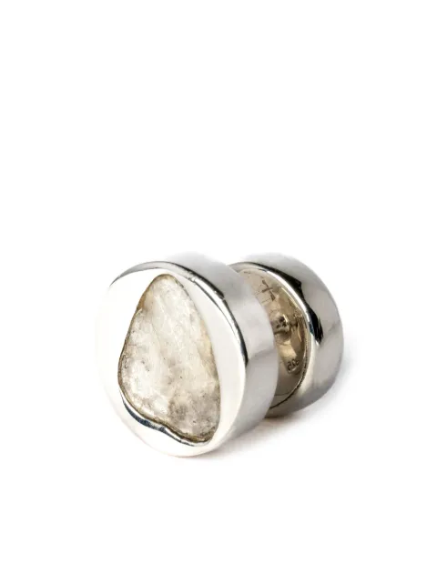 Parts of Four diamond-encrusted sterling silver stud earring Silver 183525PADIA