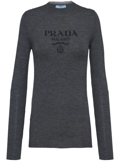 Prada logo-intarsia wool jumper Grey P24R1VS23211C8