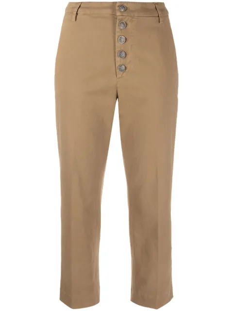 DONDUP straight-leg cropped trousers Brown DP576GSE043DPTD