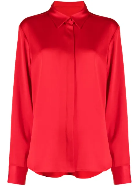 Alex Perry satin-finish button-down shirt Red W3310669