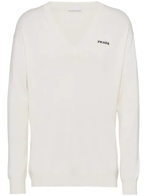 Prada V-neck cashmere jumper White UMB679SOOO134D