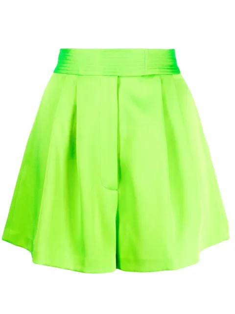 Alex Perry pleated high-waisted shorts Green W2308774