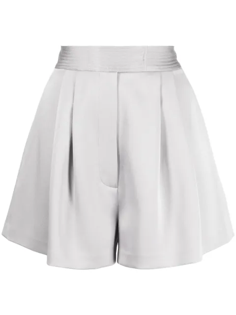 Alex Perry pleated high-waisted shorts Grey W2308782