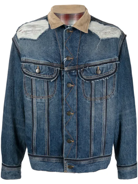 Maison Margiela x Pendleton distressed denim jacket Blue S67AM0061STZ092