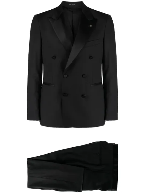 Tagliatore double-breasted peak-lapels suit Black SFBR10A01LIS550017UPER017