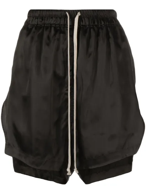 Rick Owens high-low drawstring shorts Black RP02C1351O