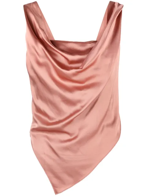 Nanushka Petra sleeveless draped satin top Pink NW23PFTP01877
